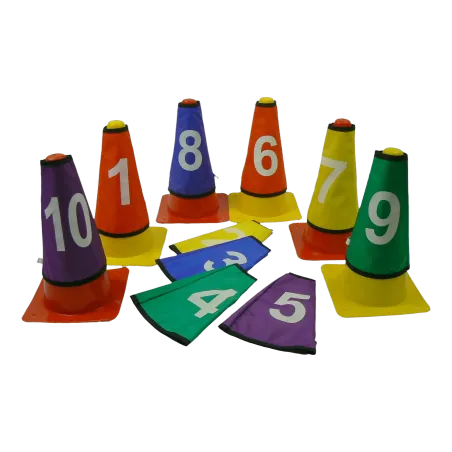 Lot de 10 caches cônes numérotés