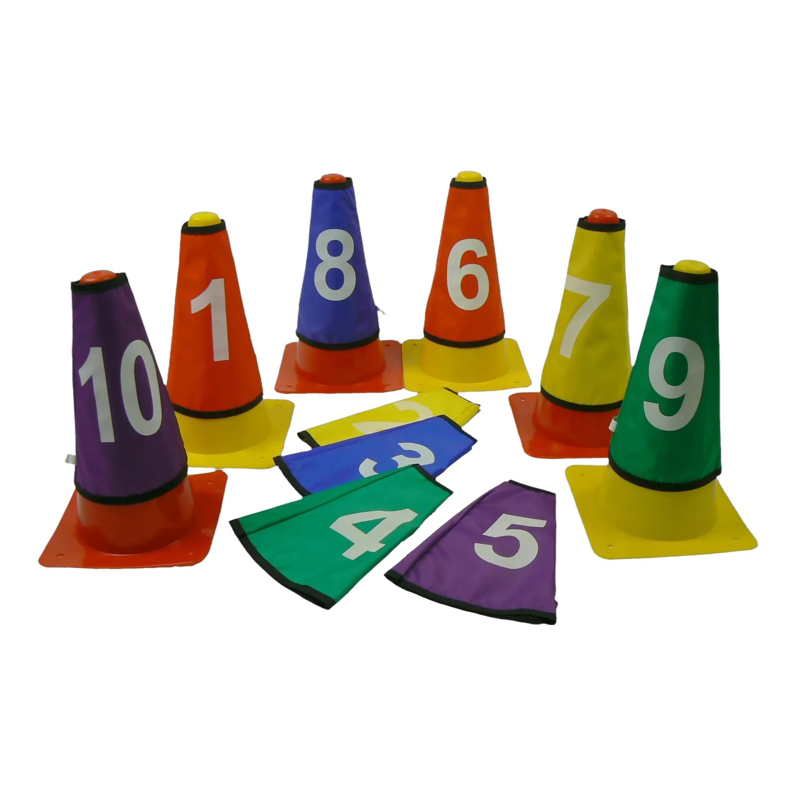 Lot de 10 caches cônes numérotés