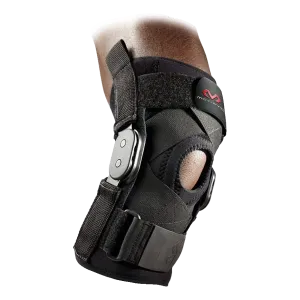 Genouillère articulée à double charnière articulée avec strap croisé