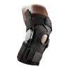 Genouillère articulée à double charnière articulée avec strap croisé