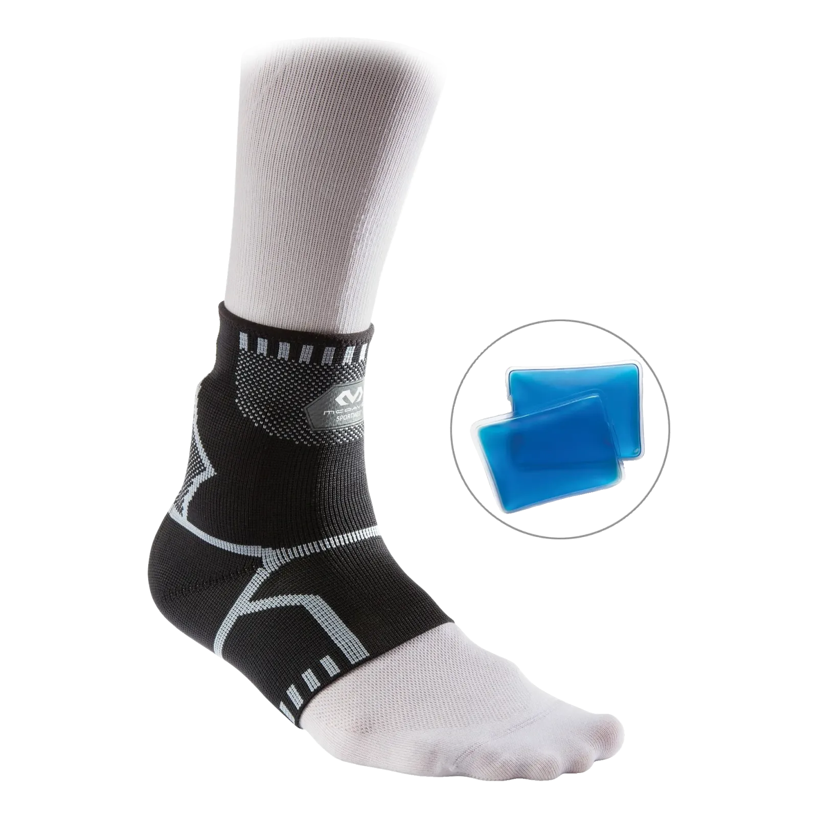 Chevillère de récupération 4-Way Elastic avec packs froids
