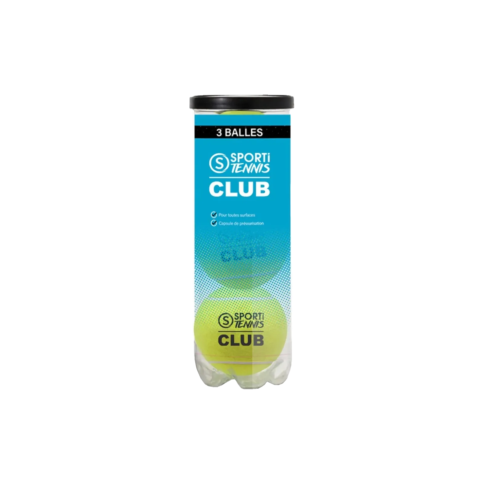 Tube de 3 balles de Tennis Club