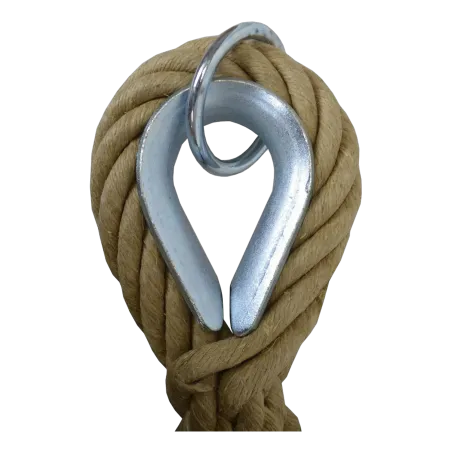 Corde lisse en chanvre diam. 30 mm (avec anneau + cosse)
