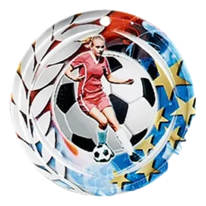 Médaille Céramique Football féminin 70 mm