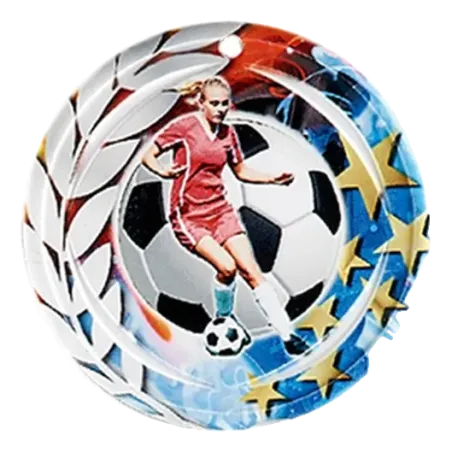 Médaille Céramique Football féminin 70 mm