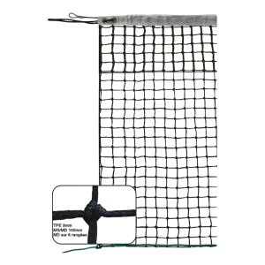 Filet de Tennis tréssé PE, tissée 110 mm câble acier gainé