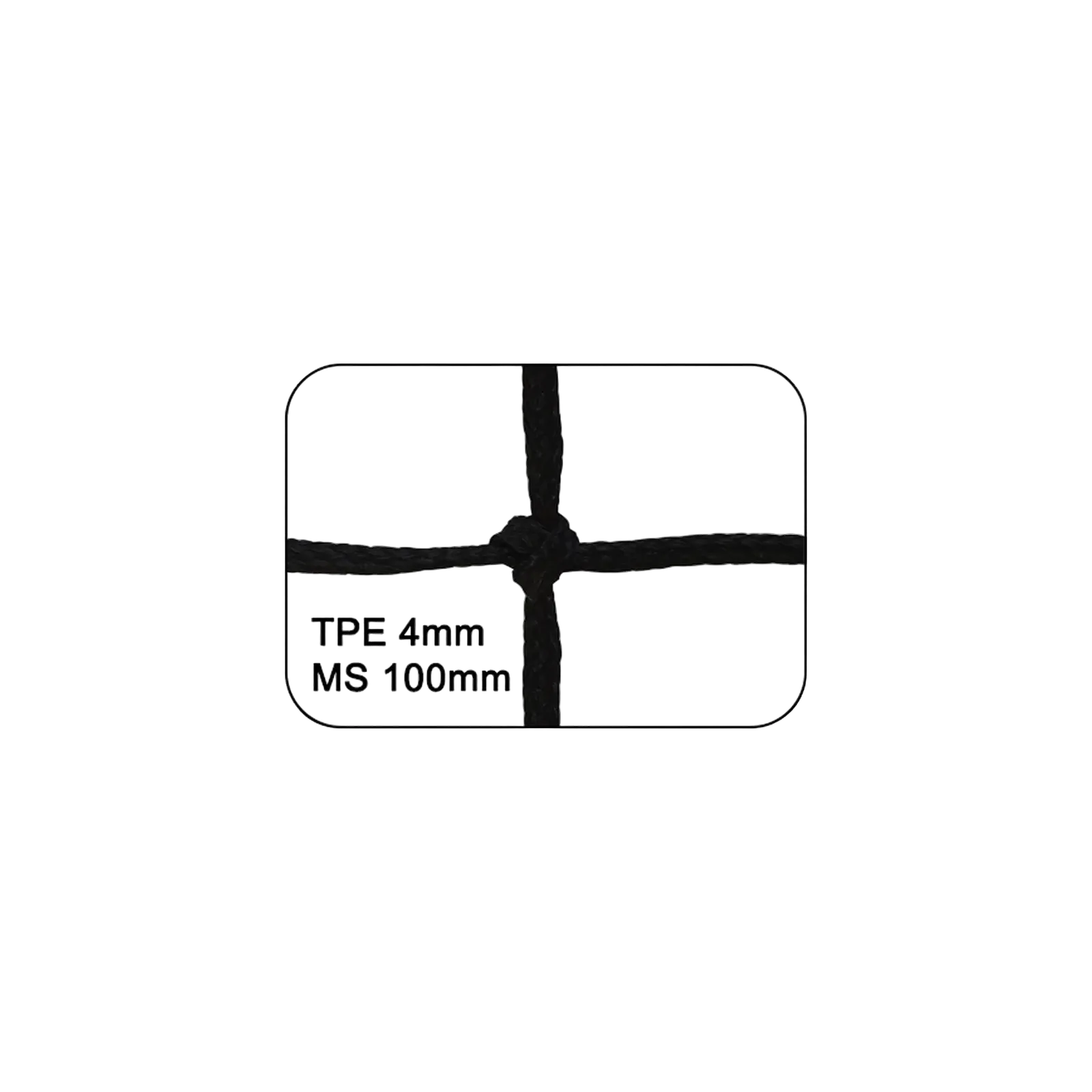 Filet de Handball PE tréssé 4 mm maille 100 simple Noir