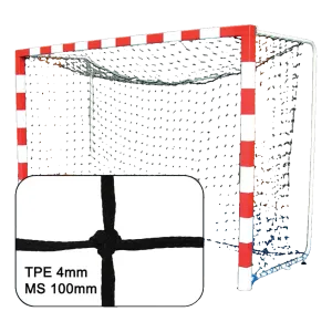 Filet de Handball PE tréssé 4 mm maille 100 simple Noir