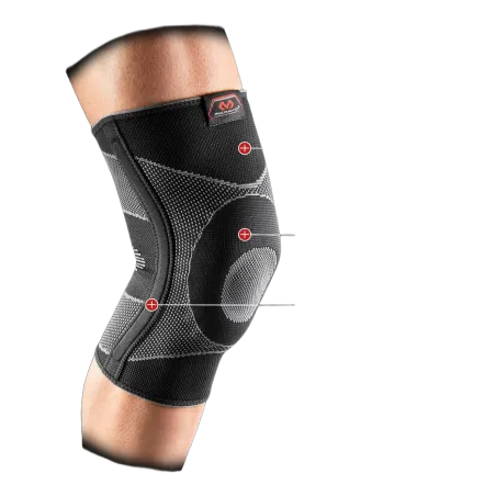 Genouillère 4-Way elastic avec contrefort gel et baleines à ressort