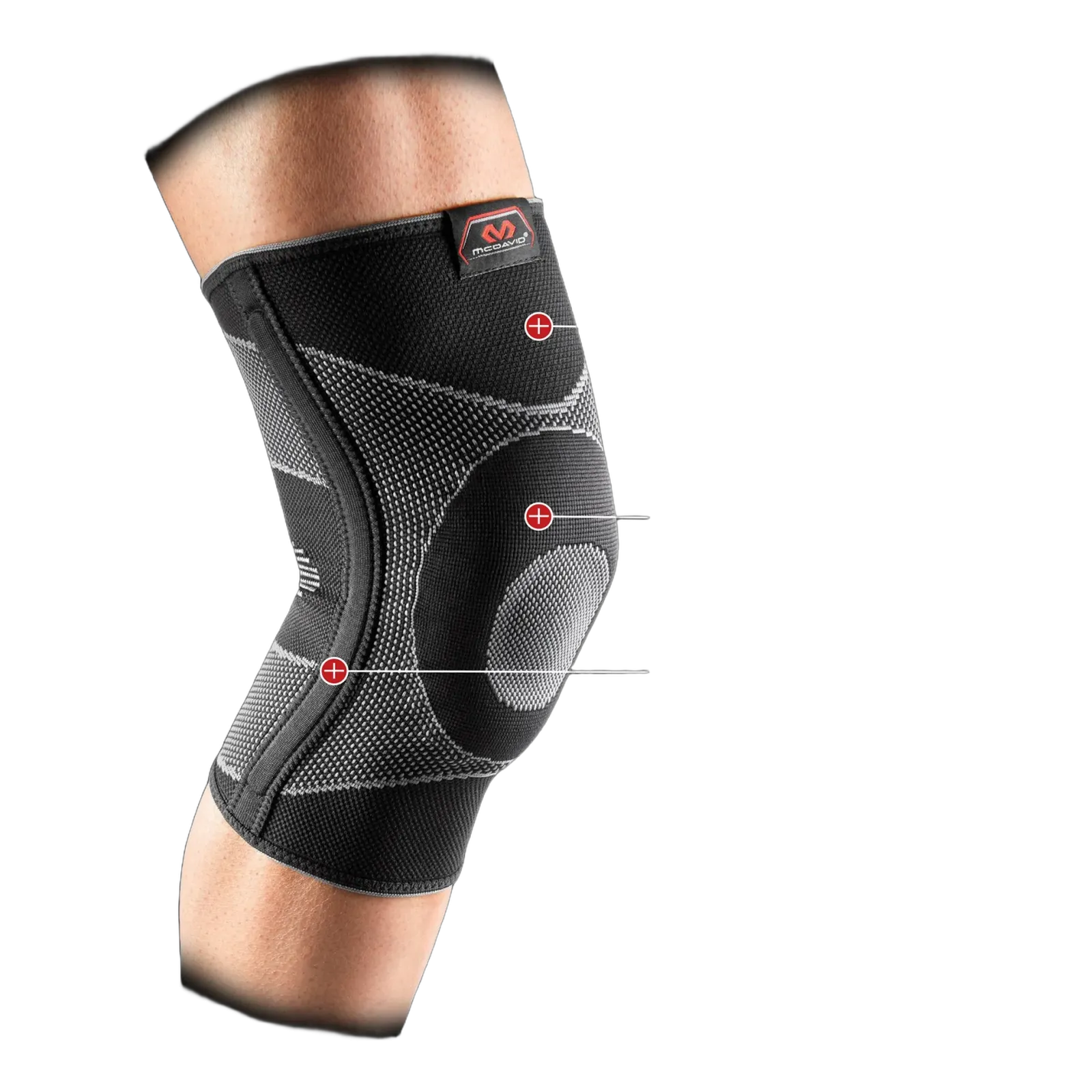 Genouillère 4-Way elastic avec contrefort gel et baleines à ressort