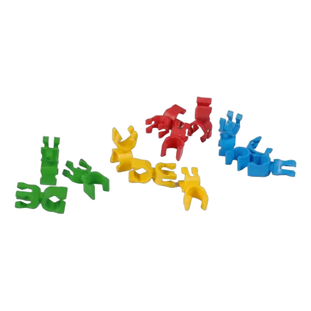 Pinces rotatives multi-usages Jaune/Rouge/Vert/Bleu/Noir (Lot de 12)