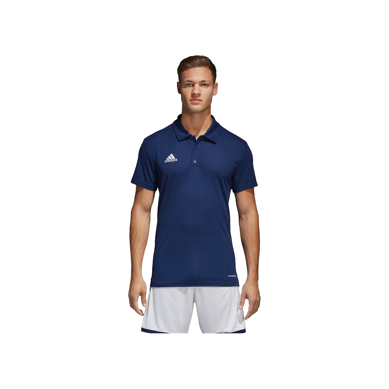 Polo Climalite Core 15 – Bleu foncé/Blanc
